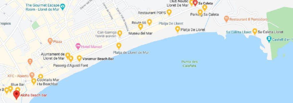 Boulevard de Lloret de Mar - sur la carte